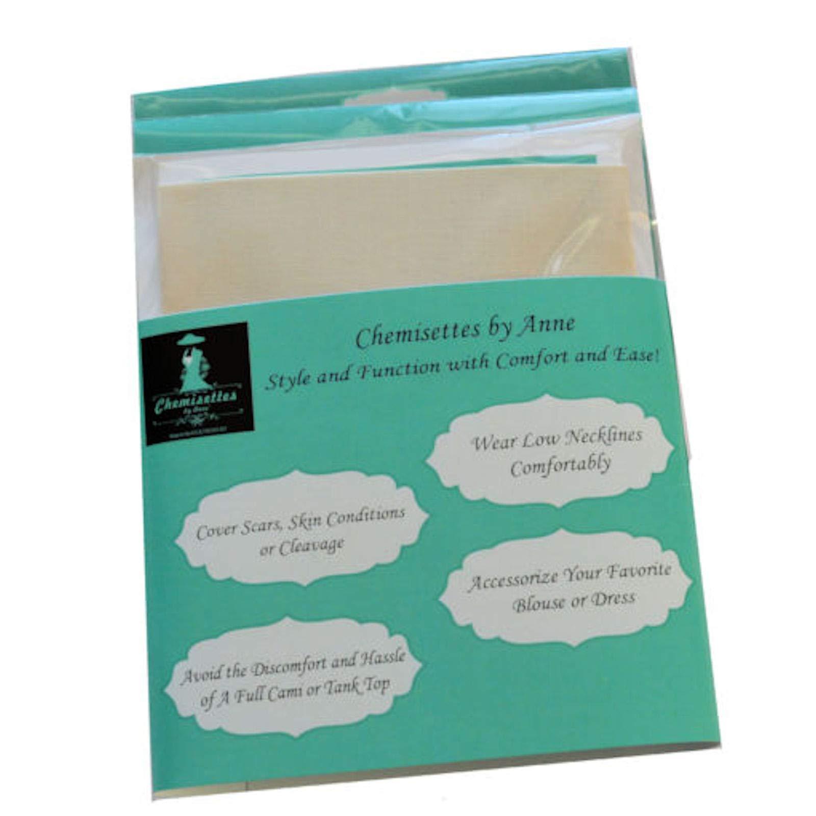 Chemisettes by Anne Chemisettes by Anne Modesty Panel Cleavage Cover 100% Cotton 2 Colors Size D Ivory-White