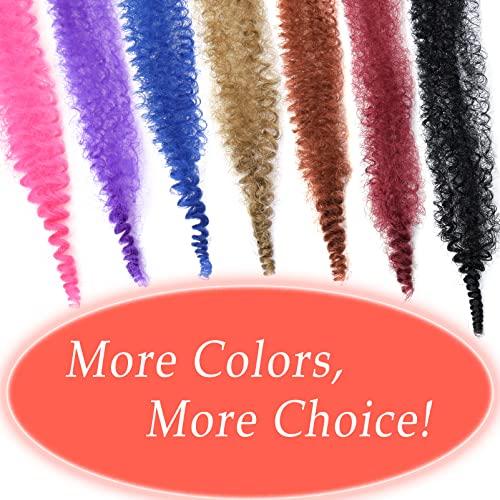 GOWIT Afro Twist Hair 24 Inch 7 Packs Cuban Twist Hair Pre Separated Marley Twist Braiding Hair for Faux Locs Synthetic Springy Afro Kinky Twist Hair Pre Fluffed Spring Twsit Hair Extensions(24\",1B)