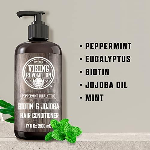 Viking Revolution Viking Revolution Biotin Men's Conditioner - Eucalyptus & Peppermint with Jojoba & Mint Oils - For Dry Hair (17 Oz)
