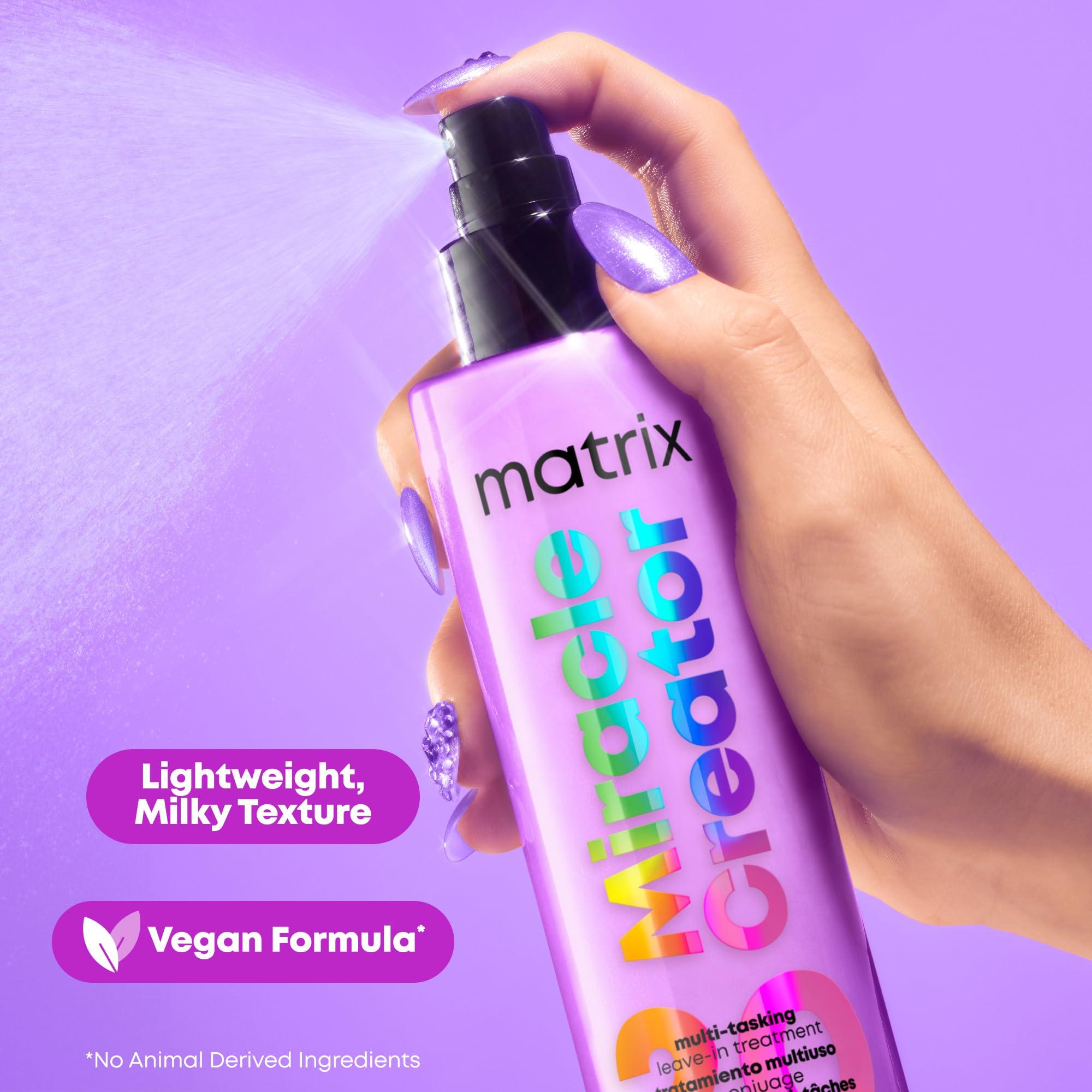MATRIX Matrix Mega Sleek Shampoo, Conditioner, & Miracle Creator Set - Controls Frizz Leaving Hair Smooth & Shiny, Nourishes With Shea Butter, For Dry, Damaged Hair, Salon Routine