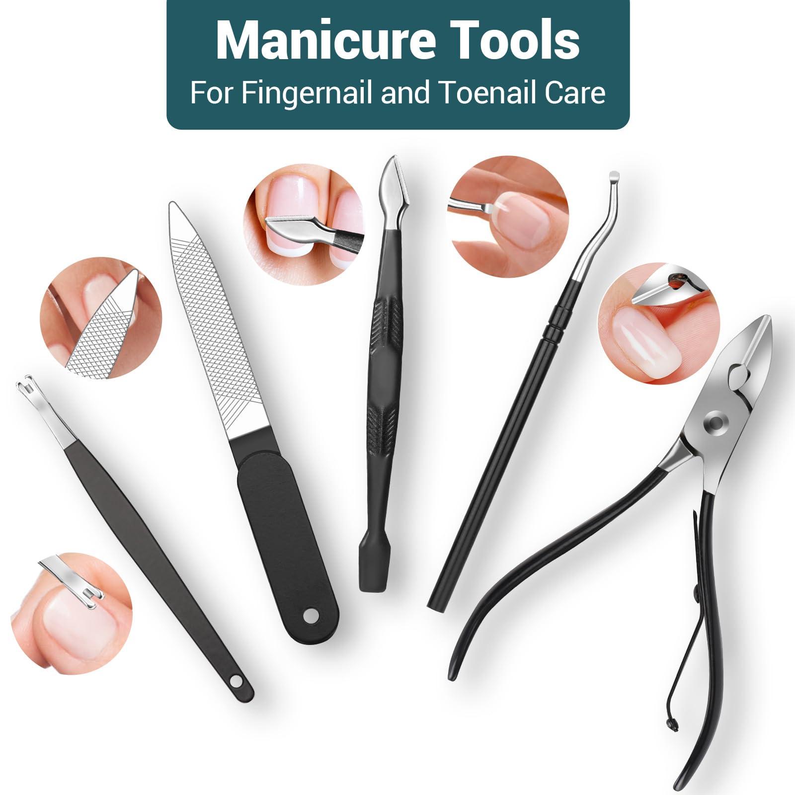 DUAIU DUAIU 12PCS Makeup Brushes Set and 18PCS Manicure Kit with Travel Bag