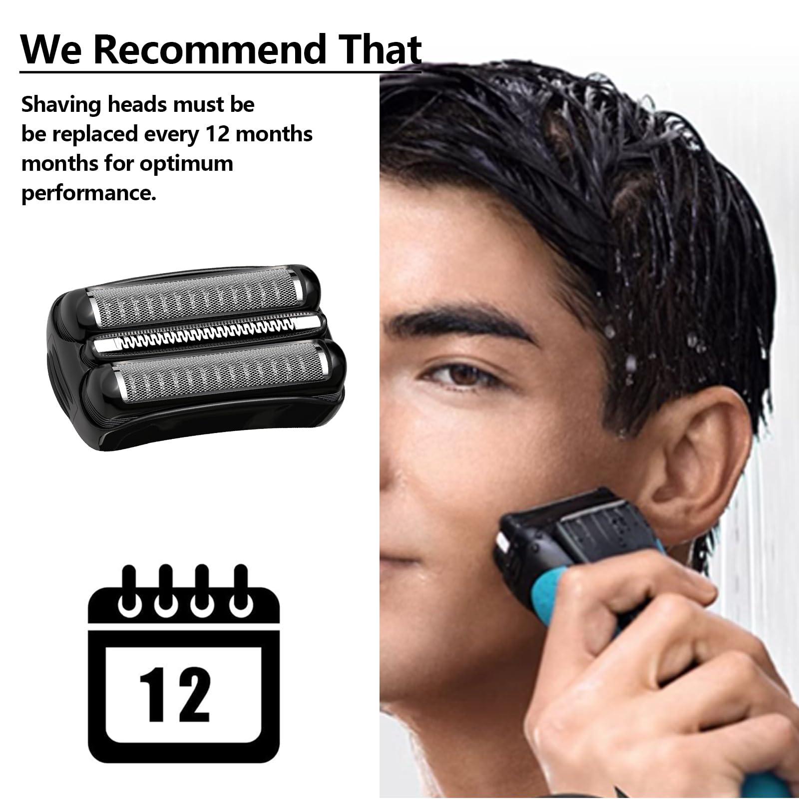 JIANCENGYU 21B Series 3 Replacement Foil and Cutter Compatible with Braun Series 3 Replacement Head & for Braun S3 Wet and Dry Replacement Head,for Braun Series 3 Electric Razor 5409 3010s 3040s 340s-4 300s 310s