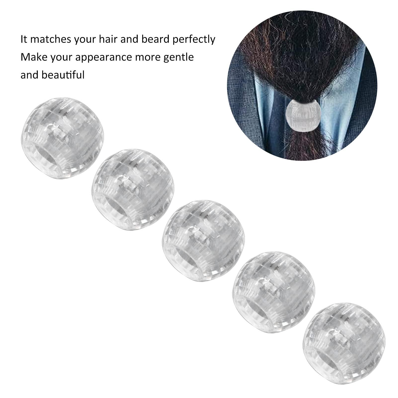 shenruifa Hair Braiding Beads, Beads for Hair, 100pcs Hair Braiding Beads Plastics Large Hole Section 12mm Dreadlocks Hair Braid Beads (Transparent)