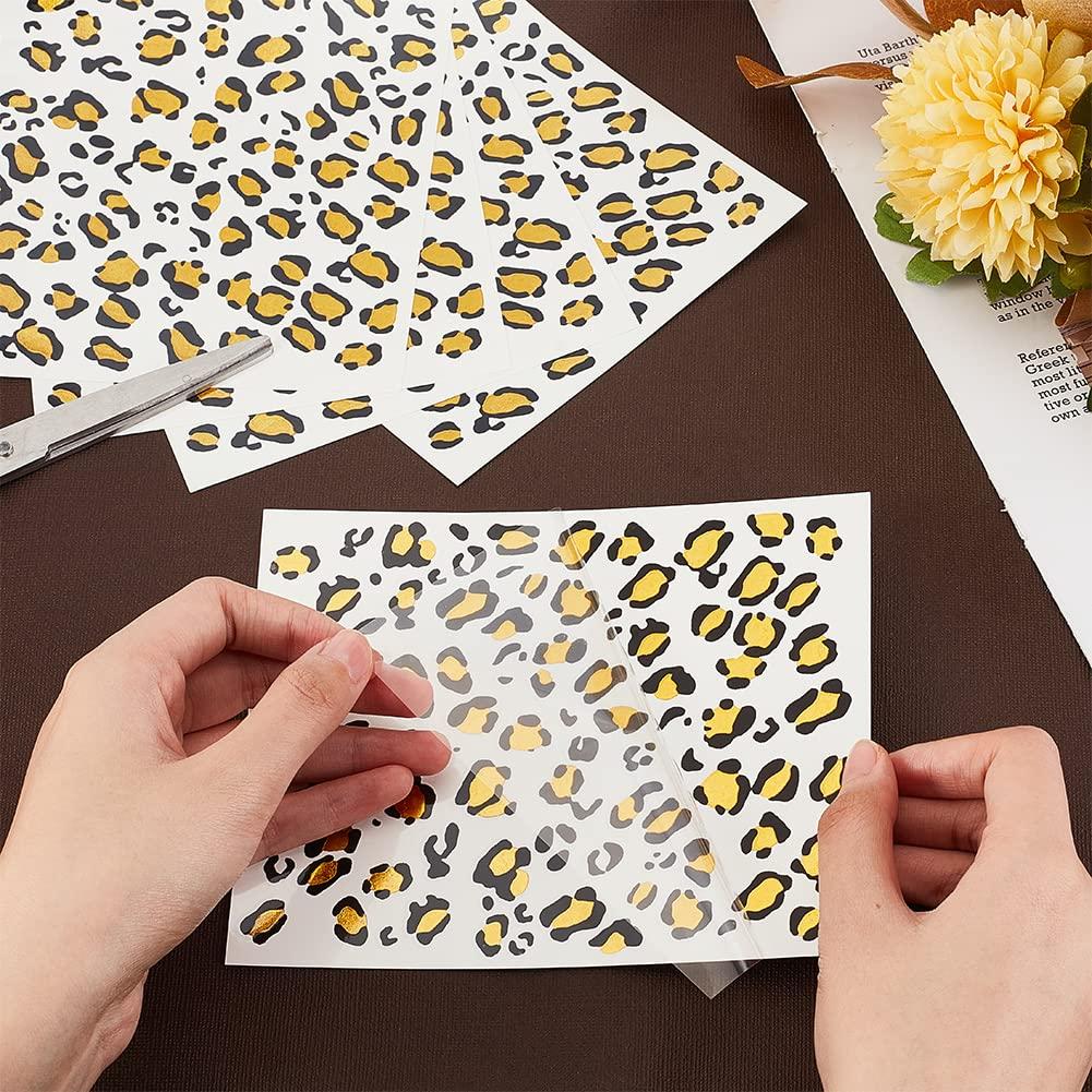 OLYCRAFT OLYCRAFT 10 Sheets Temporary Leopard Tattoo Stickers 5x6 Inch Cheetah Leopard Print Tattoo Stickers Leopard Face Stickers Removable Stickers for Women Art Party Decor Halloween Costume Black & Gold