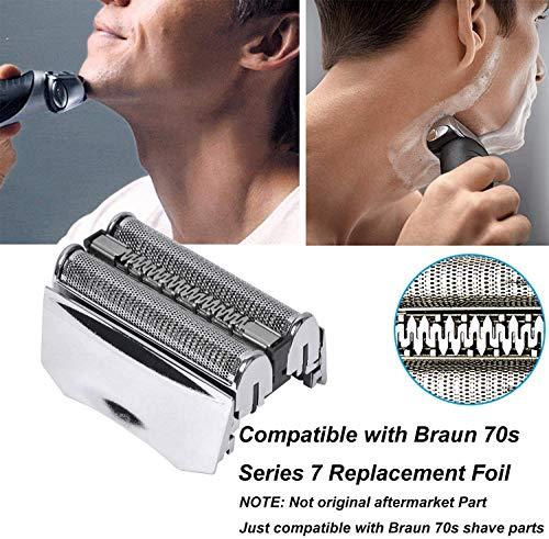 LEAFLAI Electric Razor Replacement Head for Braun Series 70S, Replacement Foil & Cutter Cassette Compatible with Series 7 Shavers 720,750CC,760CC,765CC,790CC,799 & 797