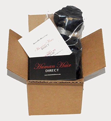 Human Hair Direct Human Hair Direct™ 100% Virgin Brazilian Human Hair Extensions BODY WAVE 3-Pack (16", 18", 20") Bundle, 300g Total (100g each), Grade 6A (#1B - Off Black (Pre-Colored)) With Argan Oil