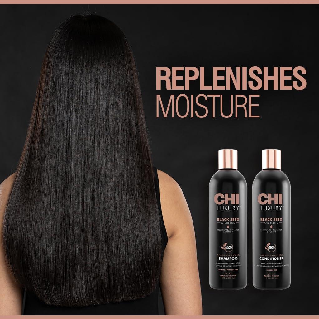 CHI CHI Brand Luxury Black Seed Oil Blend Gentle Cleansing Shampoo & Moisture Replenish Conditioner 12 Fl Oz Each (pack Of 2)