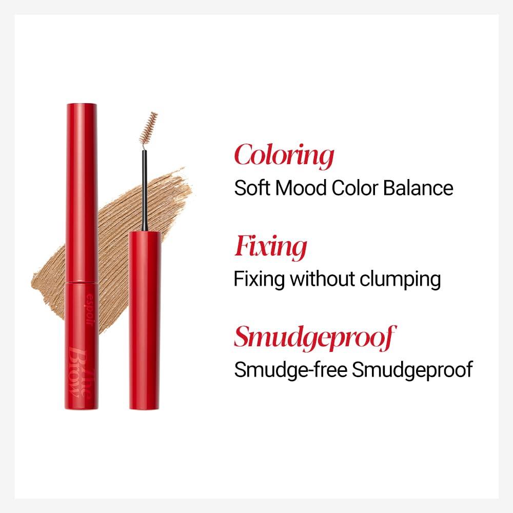 Espoir Espoir The Brow Color Fixing Cara #2 Taupe 0.1 fl oz | Easy Fixing without Clumping with Skinny Brush | Long Lasting Smudgeproof Eyebrow Mascara | Soft Mood Coloring Tinted Gel | Korean Eye Makeup