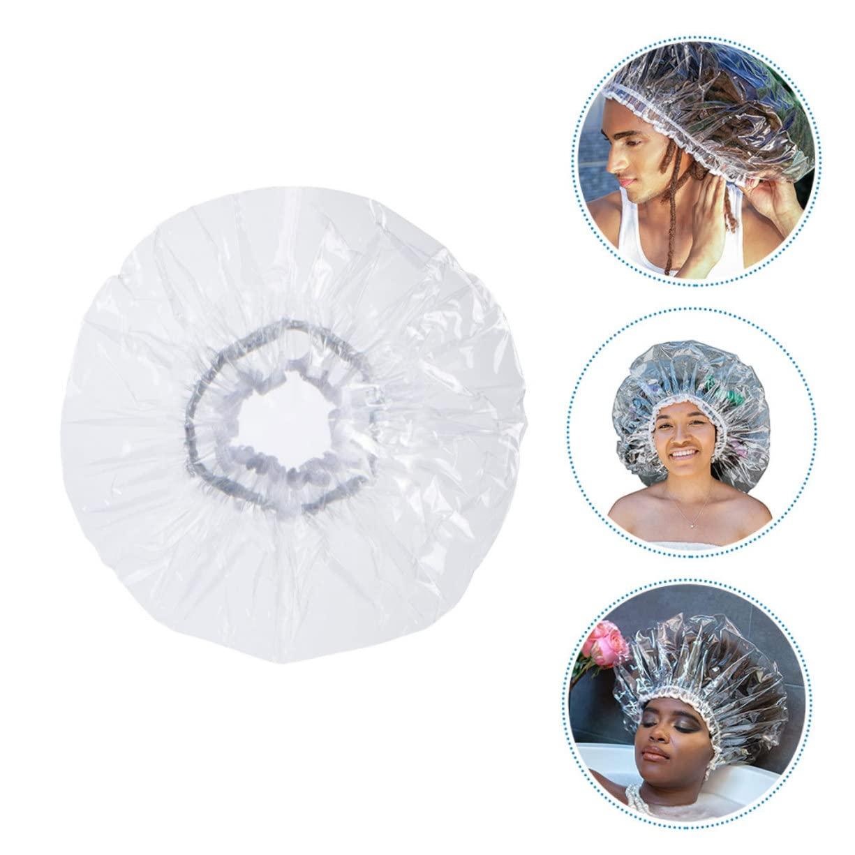 Hemoton Hemoton Shower Cap Shower Cap for Men Plastic Shower Cap Hats for Men Plastic Clear Shower Cap Multi- Thickening Elastic Bath Cap Elastic Showering Cap Bathing Hat