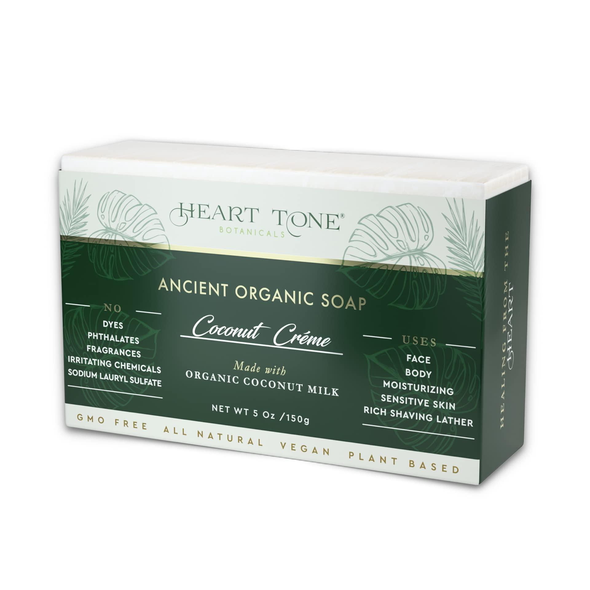 Heart Tone Botanicals Heart Tone Botanicals Cold Processed Bar Soap | Made With Organic Coconut, Olive, and Sunflower Oils | Nourishing | Great For Sensitive Skin (Coconut Milk)