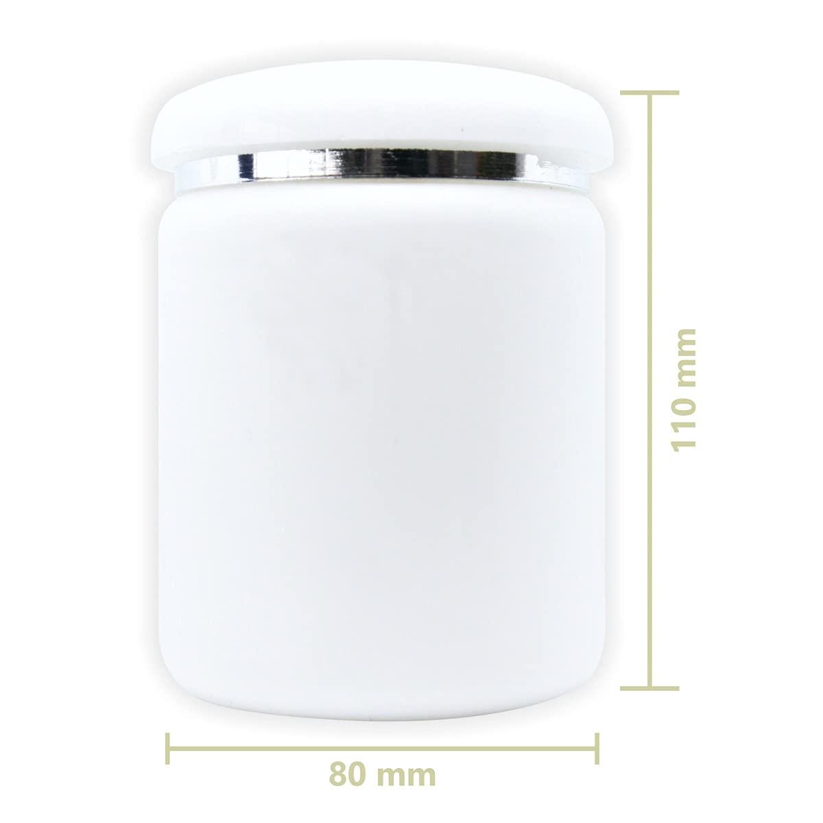 MYOC MYOC White Plastic Jar with Inner Liners & Dome Lid 500gm (17.6 Oz) Refillable Make-up Cosmetic Jars Empty Face Cream Eye Shadow Lip Balm Lotion Storage Container Pot Case (500 gm (Pack of 6))