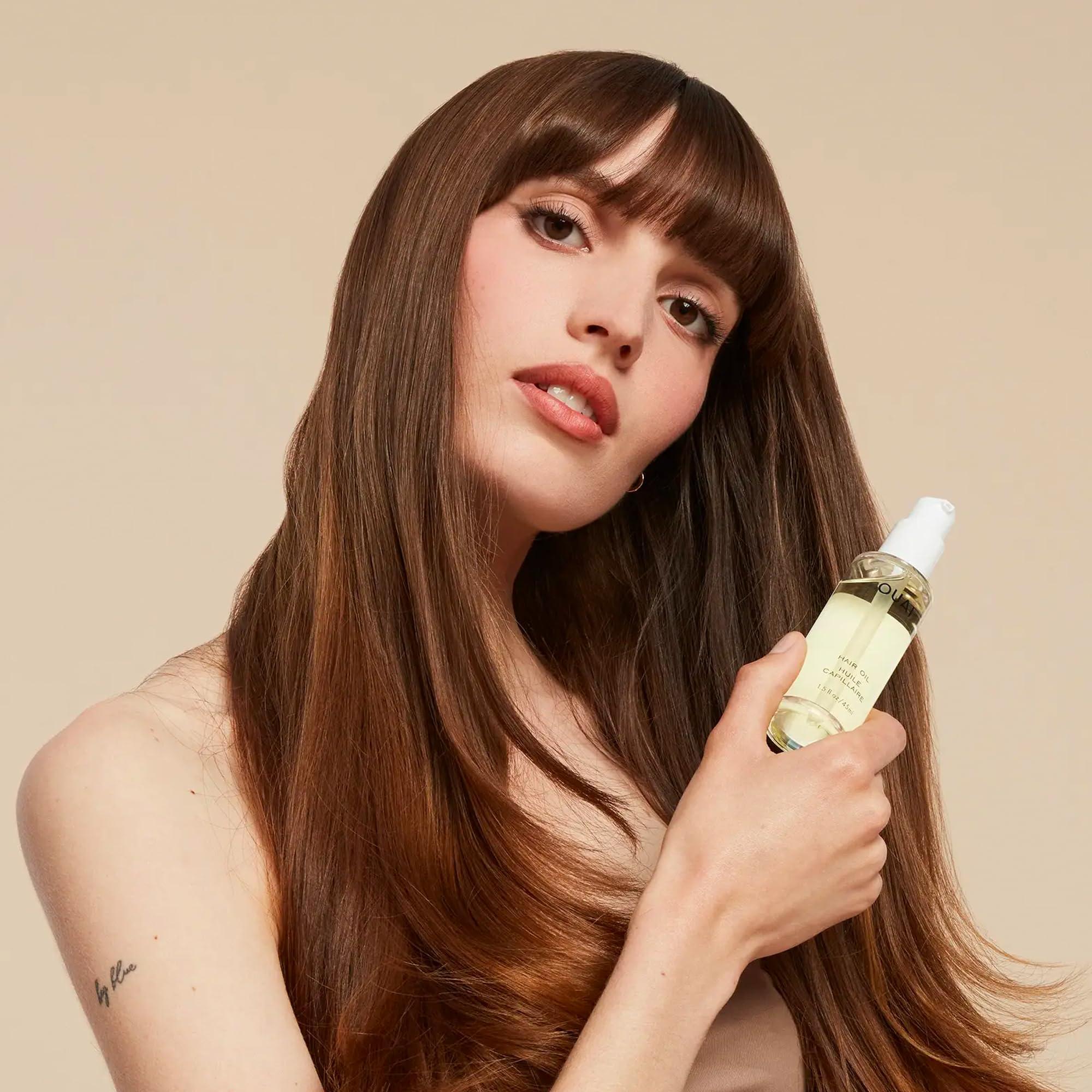 OUAI OUAI Hair Oil Bundle - Hair Heat Protectant Oil for Frizz Control - Adds Hair Shine and Smooths Split Ends - Color Safe Formula - Paraben, Phthalate and Sulfate Free (2 Count, 0.45 Oz/1.5 Oz)