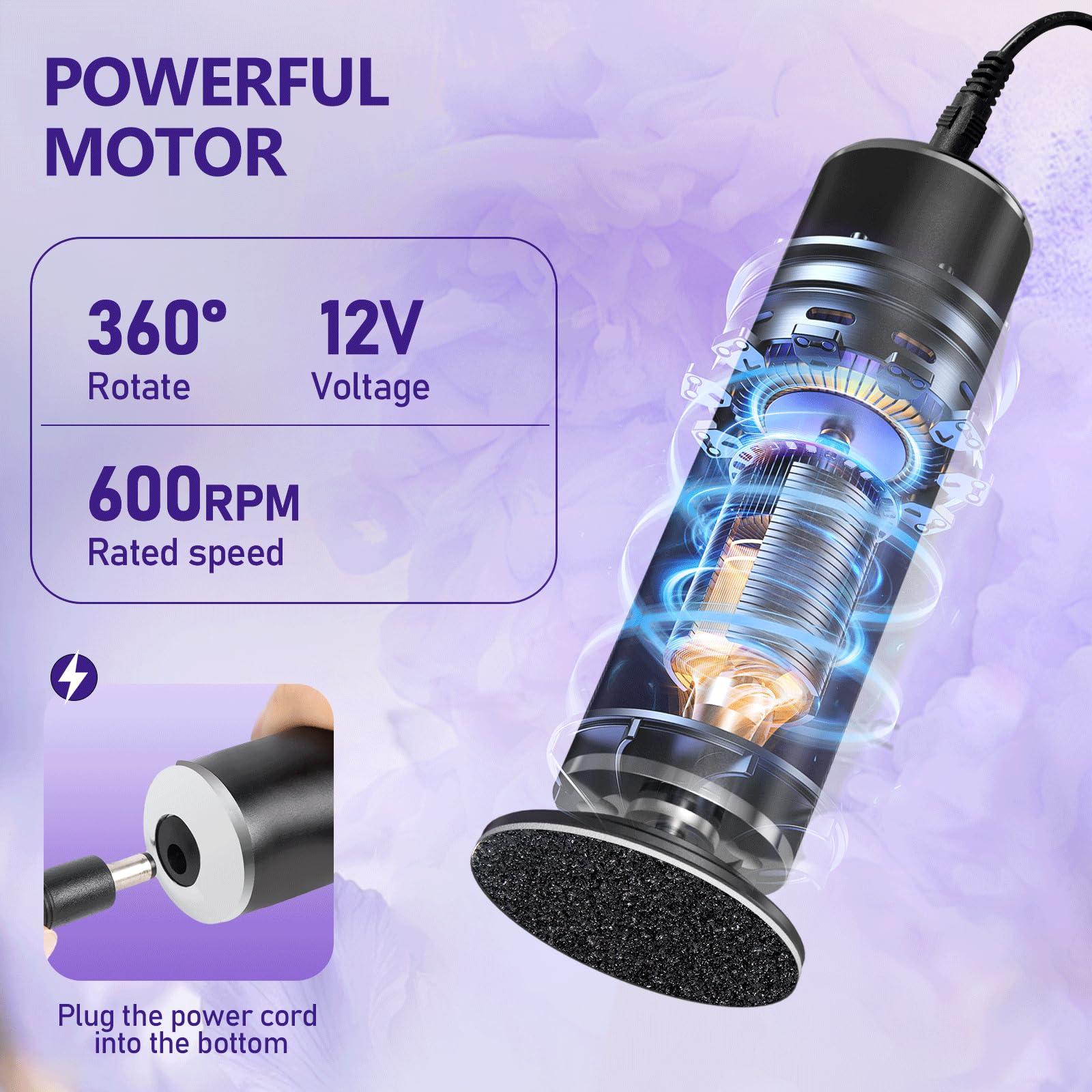 krofaue krofaue Electric Callus Remover - Electronic Foot File Grinder with Speed Controller and 60PCS Replacement Sandpaper Disk Professional Pedicure Tool for Men Women Feet Dry Dead Skin Black