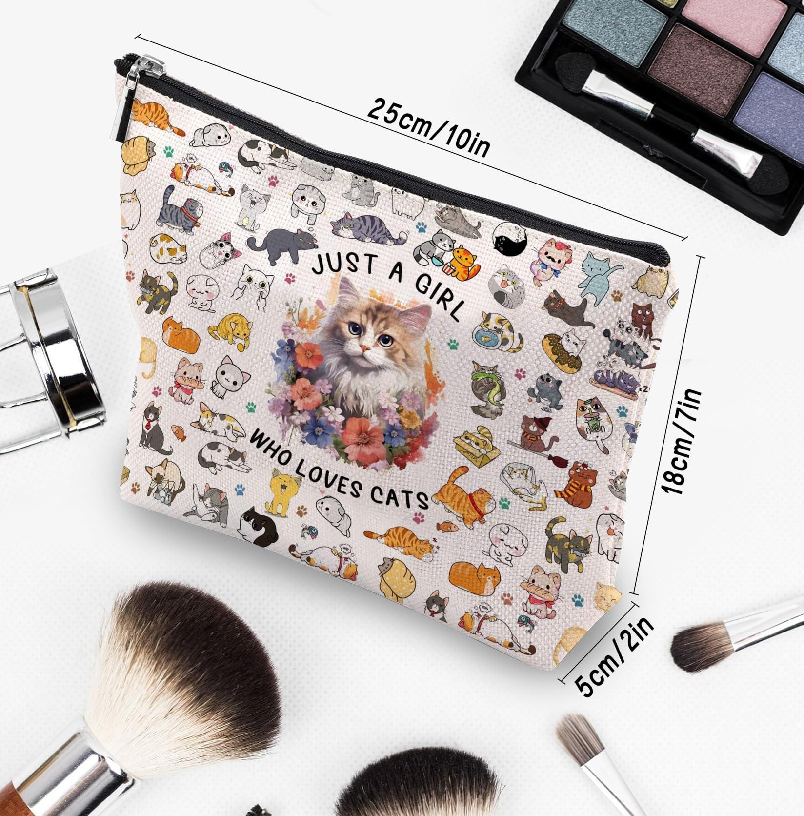 CEASQVAA Cat Gifts for Cat Lovers Makeup Bag, Cat Lover Gifts for Women, Cat Themed Gifts,Cat Mom Gifts for Women, Birthday Christmas Gifts for Cat Mom Cat Lovers, Cat Gift Cosmetic Toiletry Pouch Bag
