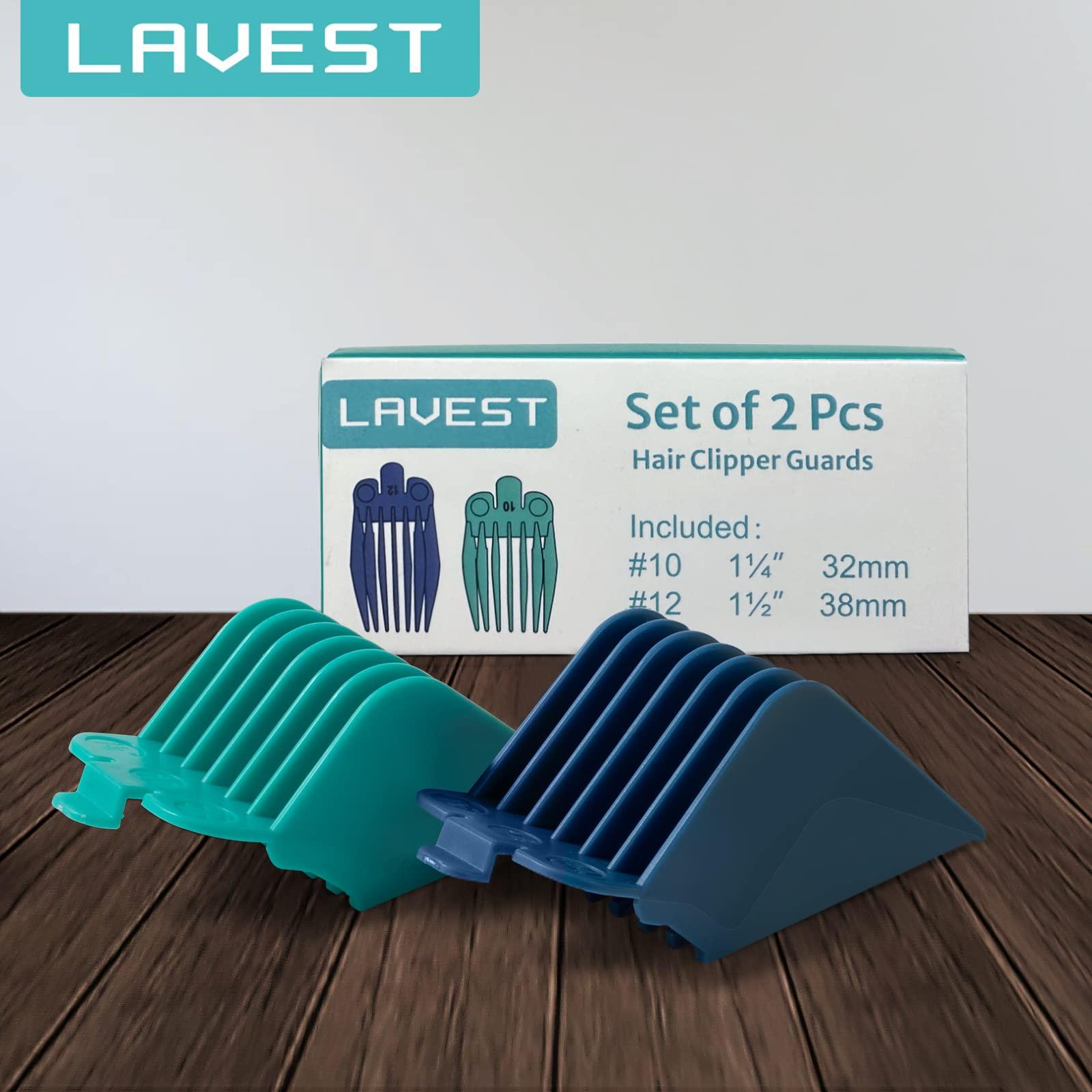 LAVEST Clipper Guards Set 10 12 Fits for Most Wahl Clippers and Babyliss FX870, Extra Long Color Coded Clipper Combs Replacement - 1.25", 1.5"