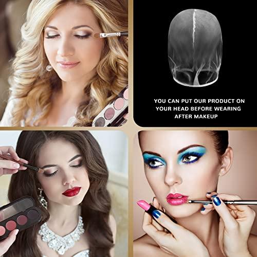 Loopeer 6 Pcs Makeup Protector Hood Washable Light Airy Nylon Chiffon Makeup Hood Zipper Closure Reusable Make up Face Cover for Women Girls Beauty Weddings (White)