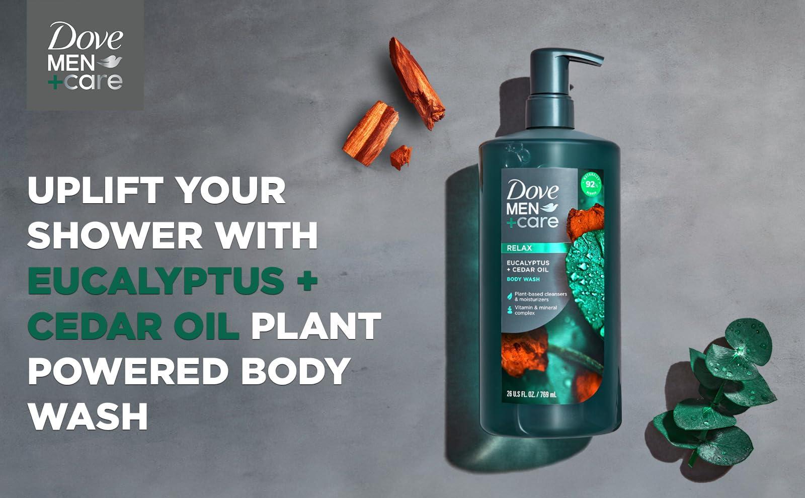 DOVE MEN + CARE Dove Men + Care Deodorant Stick Extra Fresh 4 Count 72-Hour Odor Protection with Body Wash Eucalyptus + Cedar Oil 26 oz