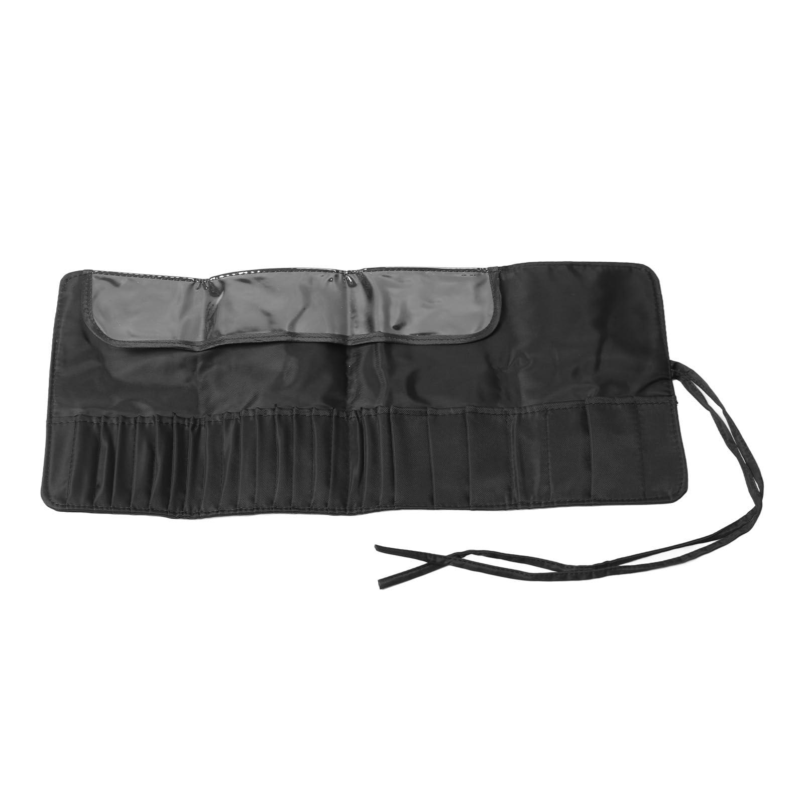 Cyrank Makeup Brush Rolling Case,26 Holes Cosmetic Tool Storage Bag Makeup Brush Holder Organizer Large Capacity Travel Makeup Brush Organizer