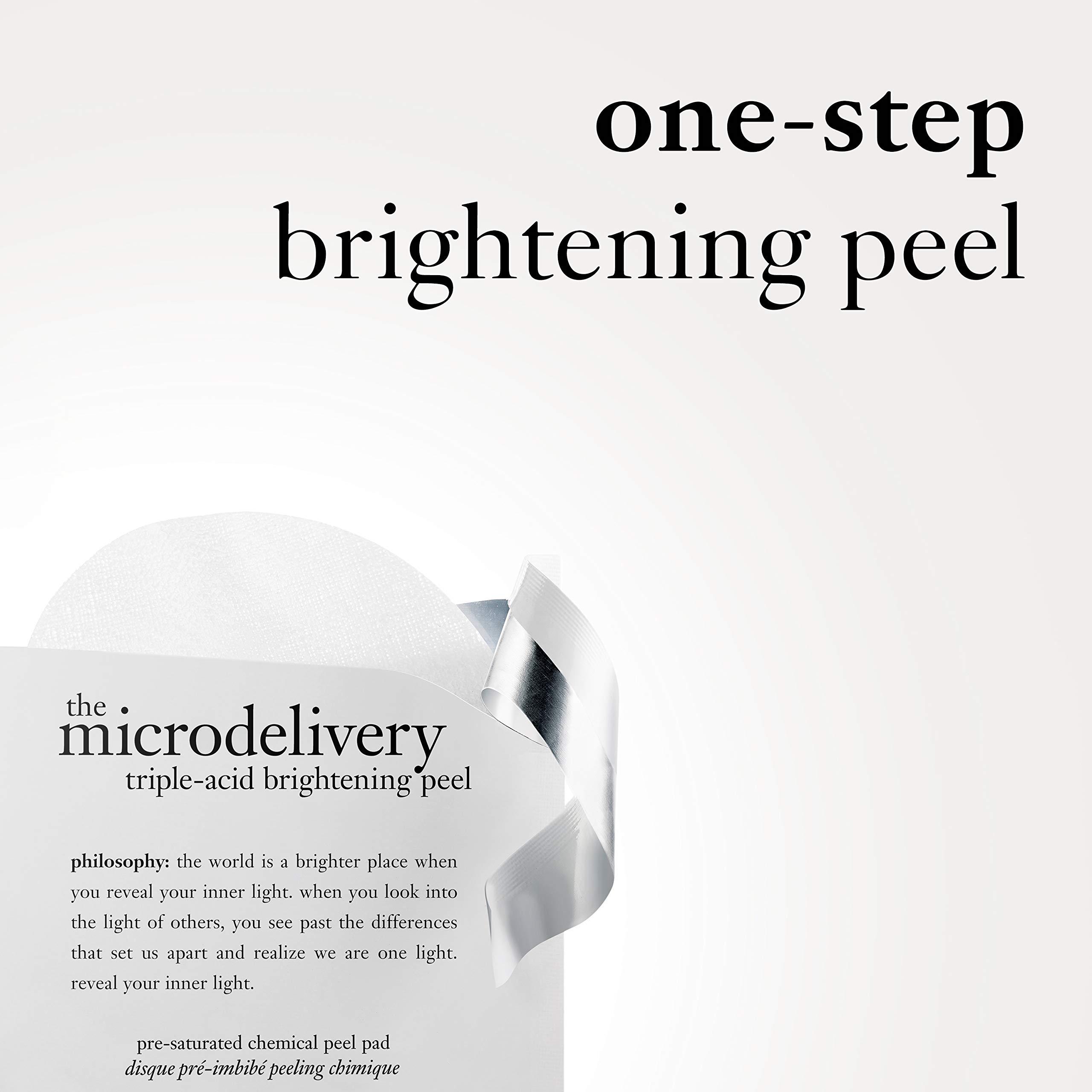 philosophy philosophy microdelivery triple-acid brightening peel pads with mandelic, glycolic & malic acid for discoloration, dark spots & uneven skin tone - 12 ct