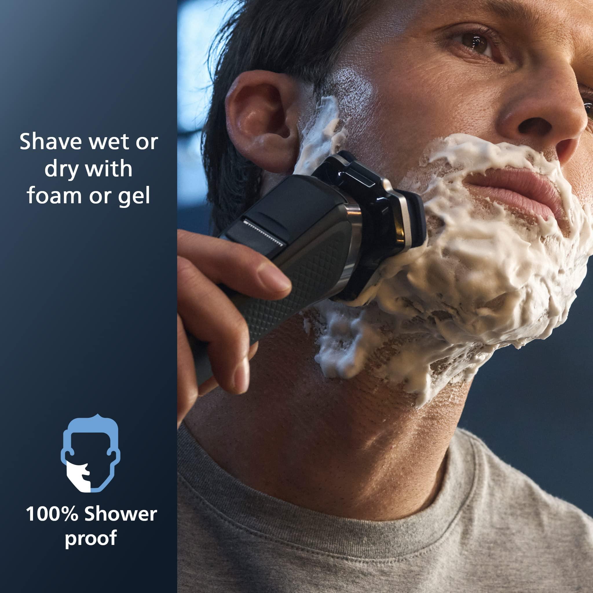 Philips Norelco Philips Norelco Shaver 7300, Rechargeable Wet & Dry Electric Shaver with SenseIQ Technology, Pop-up Trimmer, Charging Stand, Click-on Nose Trimmer, & Travel Case, S7887/92