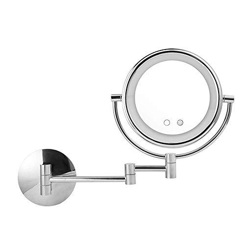 KMMK KMMK Special Mirror for Makeup,8 Inches Wall Mount Led Vanity Makeup Mirrors Double Sides 3X Magnifying Lights Dimming Hotel Bathroom Shaving Cosmetic Mirror Folding Arms Mirrors