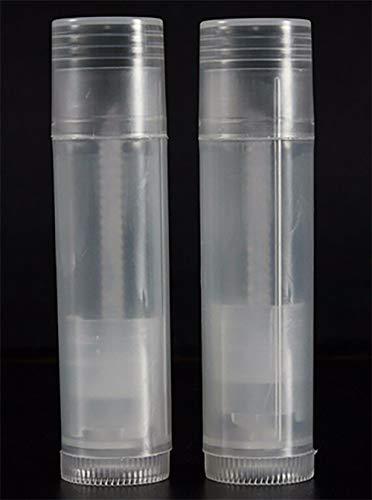 BesYouSel BesYouSel 5ml Plastic Empty Lipstick Tubes Clear Lip Balm Containers Rotating Type Plastic Refill Lip Balm Tube with Cap,Pack of 50
