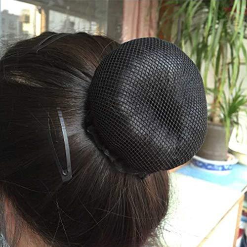 mollensiuer 8Pcs Reusable Bun Hair Nets Elastic Flower Edge Hairnet for Ballet Bun Cover Dance Skating Gymnastics Performance Dancers Hair Accessories, Black