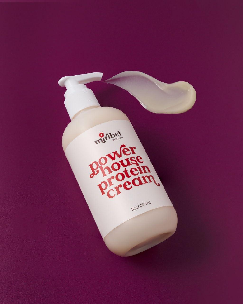 Miribel Miribel Powerhouse Protein Cream for Hair, 8 fluid ounces - Repair, Strengthen, and Protect Damaged, Fine, Wavy, or Curly Hair - Vegan, Sulfate-Free, Paraben-Free Leave-In Conditioner and Protein Mask
