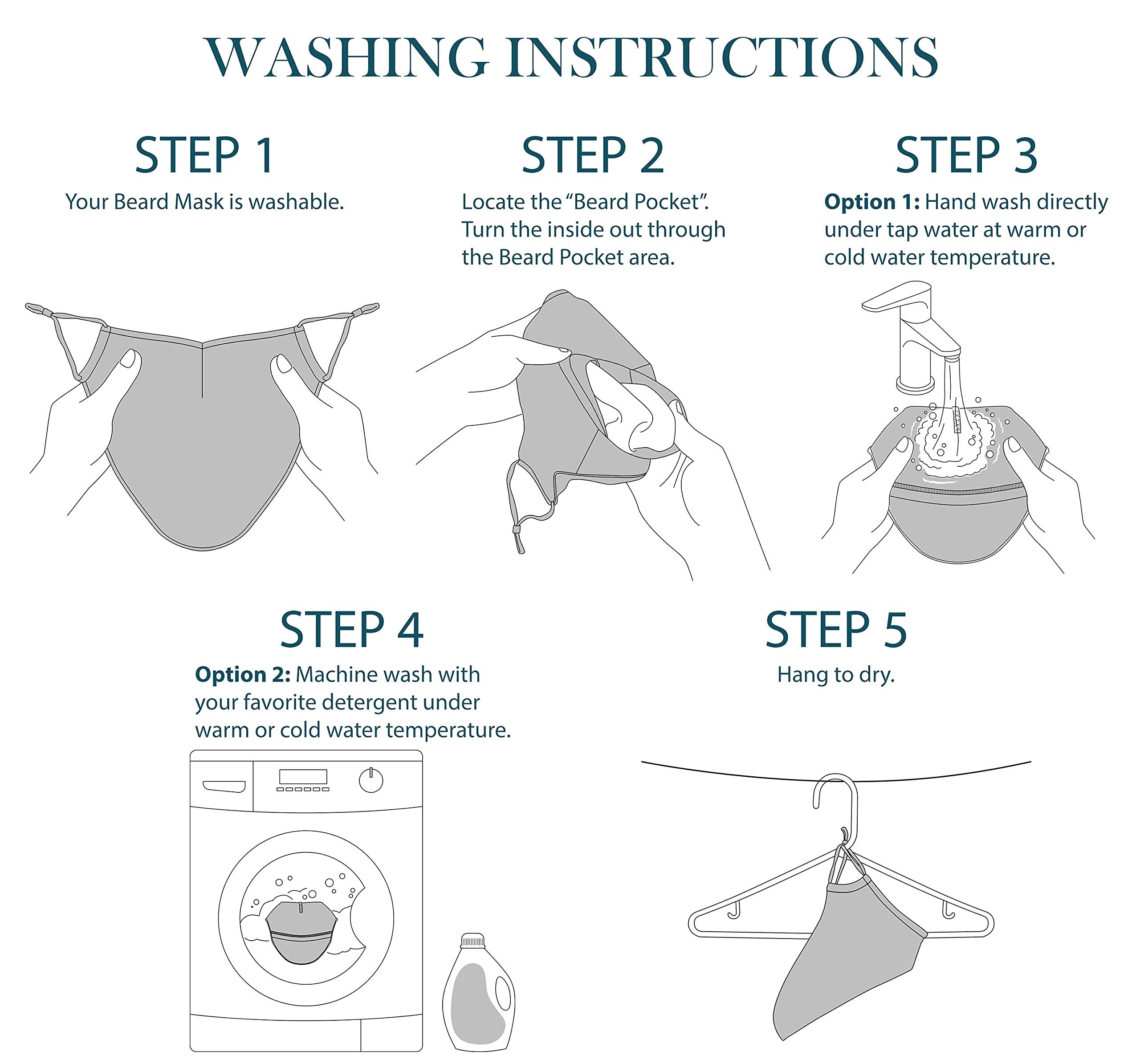 KT Valley Co. KT Valley Co. Beard Friendly Face Mask for Men with a Beard, Beard Protection for Bearded Men, Reusable and Comfortable