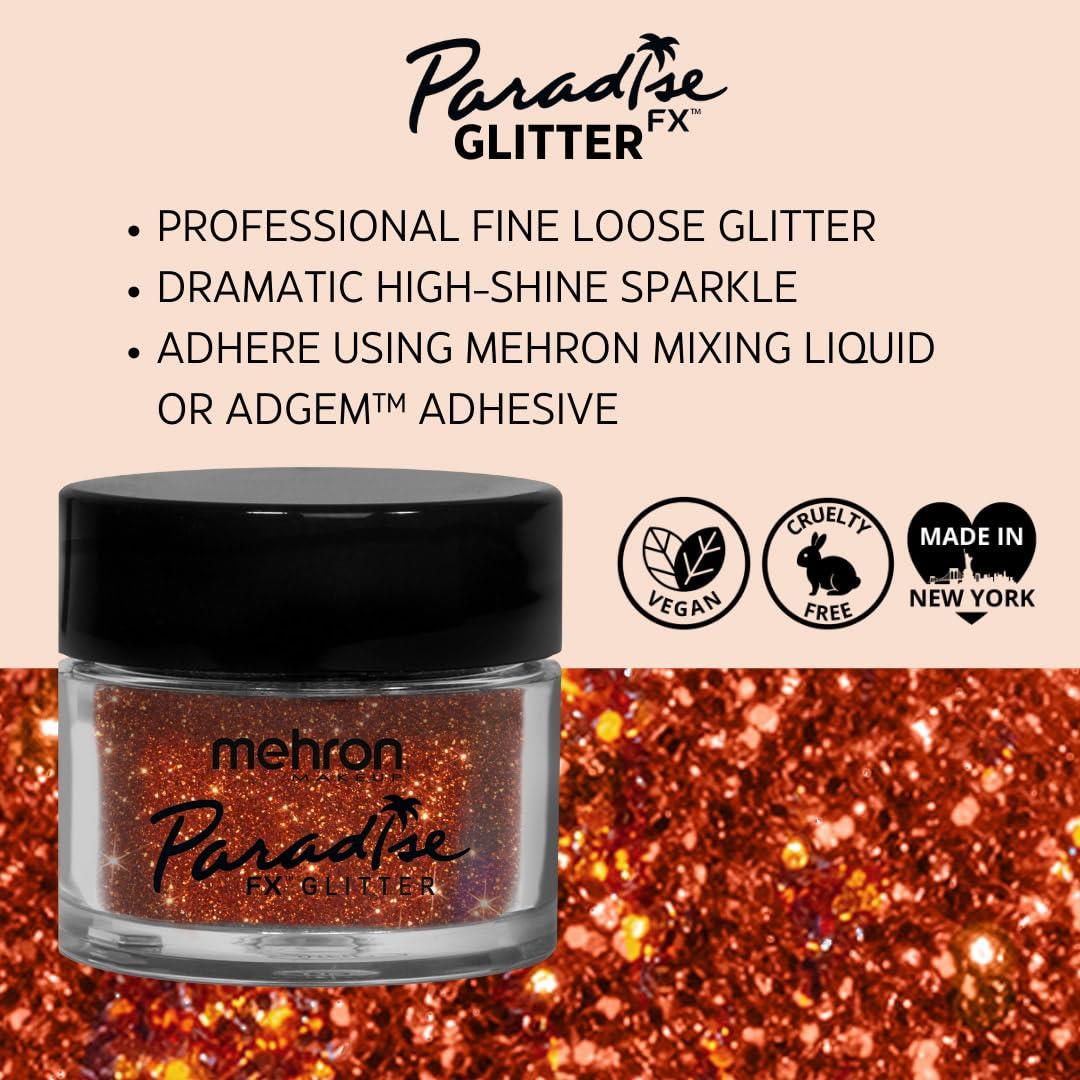 Mehron Mehron Makeup Paradise Glitter FX | Professional Cosmetic for Makeup & Art | Vibrant & Shimmering Loose Glitter .25 oz (7 g) (Orange Harvest)