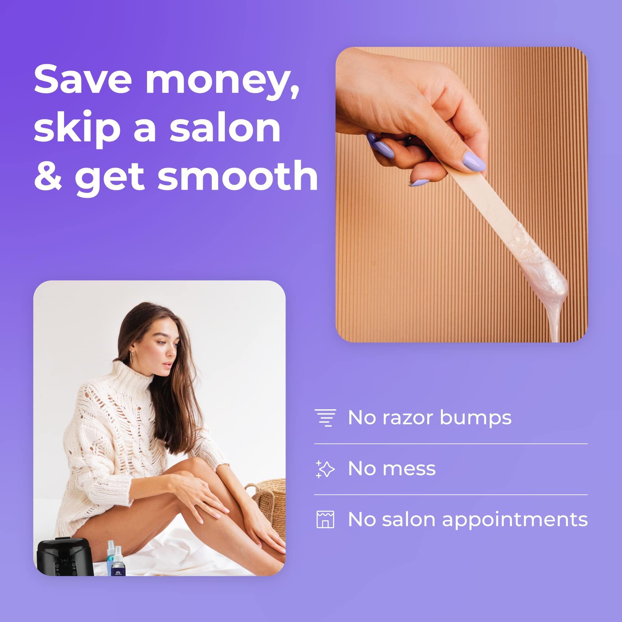 Bella Verde Bella Verde Wax Warmer Home Waxing Kit - Wax Kit for Hair Removal Wax Pot Professional with LED Display and 8 Bags Painless Hard Wax Beans, 20 Wax Sticks for Face, Legs, Arms, Bikini