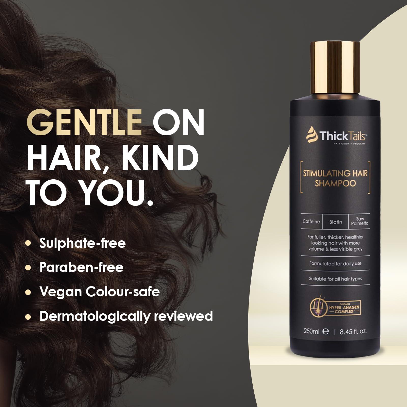 ThickTails ThickTails Stimulating Hair Growth Shampoo for Women | Sulphate-Free Caffeine & Biotin Formula | Encourages Fuller-Looking Hair | Supports Scalp Health | Colour-Safe & Hydrating