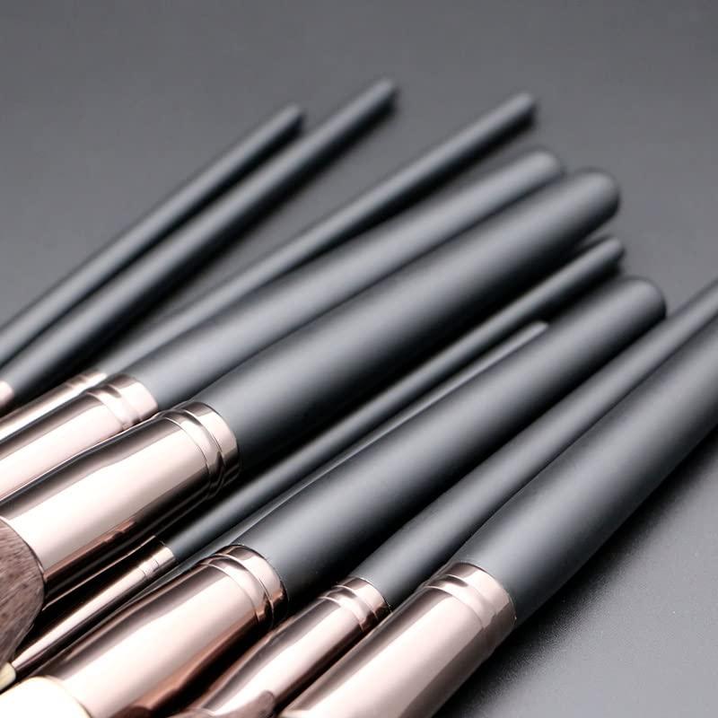 IBDRYKK Natural Hair Makeup Brushes 11Pcs Make Up Set Kit Tools Black Blending Foundation Contour Professional Makeup Brush Set