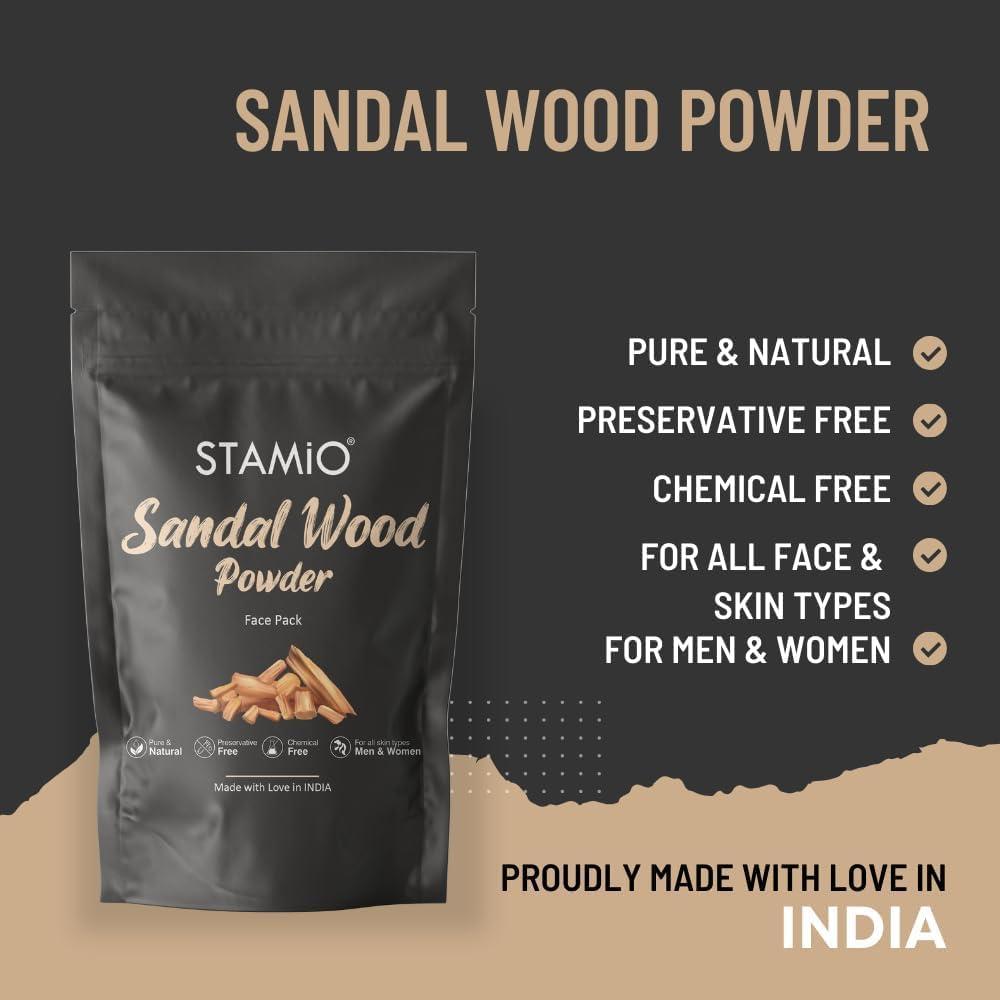 India Sandalwood Powder 250 gm for Face Pack, Skin Care, Mask, Body | Santalum Album/| Men & Women | In Pouch 8.82 oz