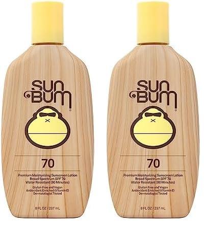Sun Bum Sun Bum Original SPF 70 Sunscreen Lotion | Vegan and Hawaii 104 Act Compliant (Octinoxate & Oxybenzone Free) Broad Spectrum Moisturizing UVA/UVB Sunscreen with Vitamin E | 8 oz (Pack of 2)