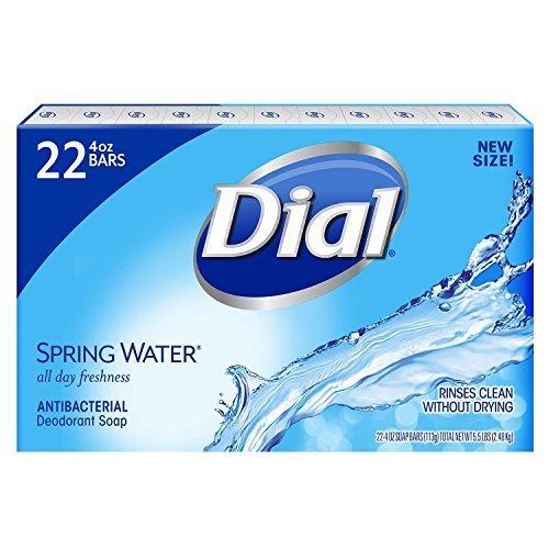 Dial Dial Antibacterial Bar Soap, Spring Water, (44 Count -Spring Water)