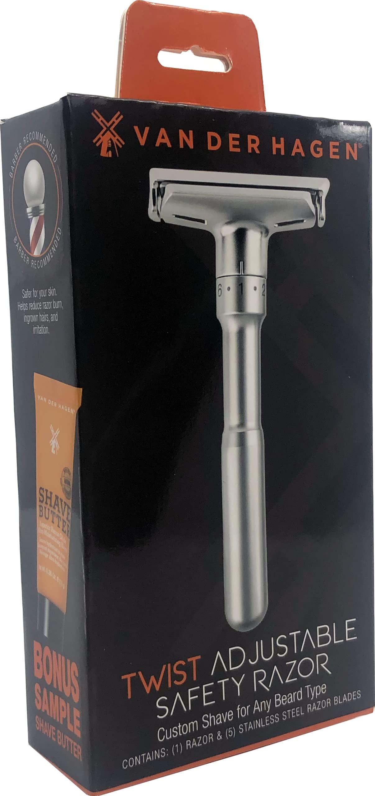 Van Der Hagen Van Der Hagen Matte Silver TWIST Adjustable Razor