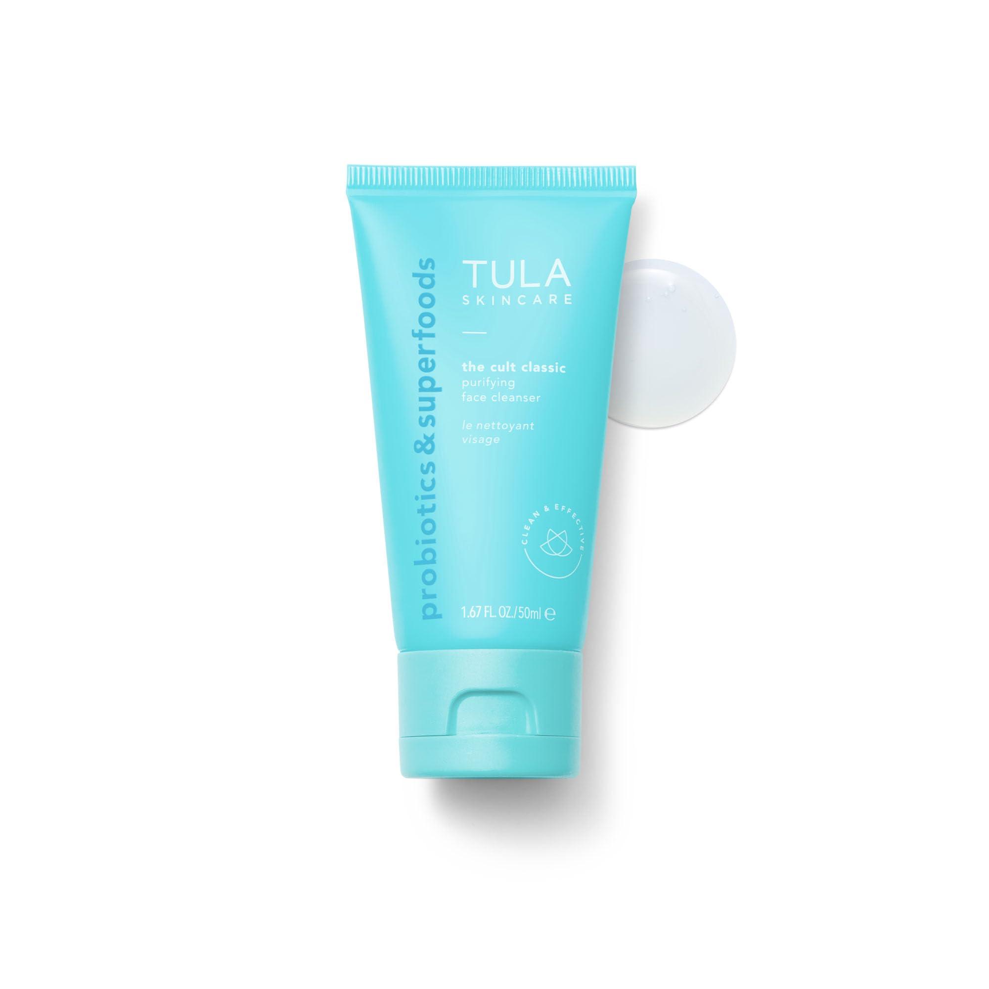 TULA TULA Skin Care Greatest Hits Skincare Discovery Kit, Includes Gold Glow & Get It Eye Balm 0.35 oz., The Cult Classic Cleanser 50ml, 24-7 Moisture Hydrating Day & Night Cream 15ml, 3-Piece Kit