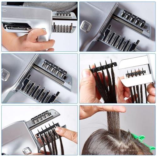 YQDDM YQDDM Hair Extensions Machine,6D Third Generation Hair Extension Machine with Pliers, Invisible Seamless No-Trace Hair Extensions Tool for Salon, Easy to Use