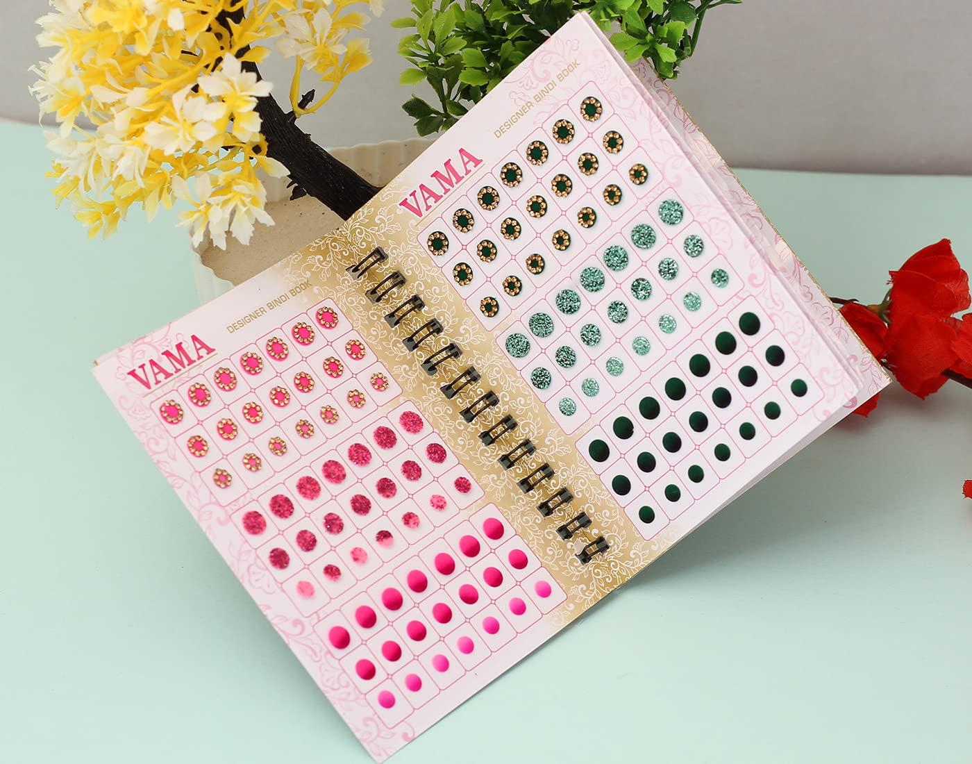 VAMA VAMA Multicolour Glitter Sparkle Shaded Stone Small Bindi Book For Women (504 Fancy Bindi Book)