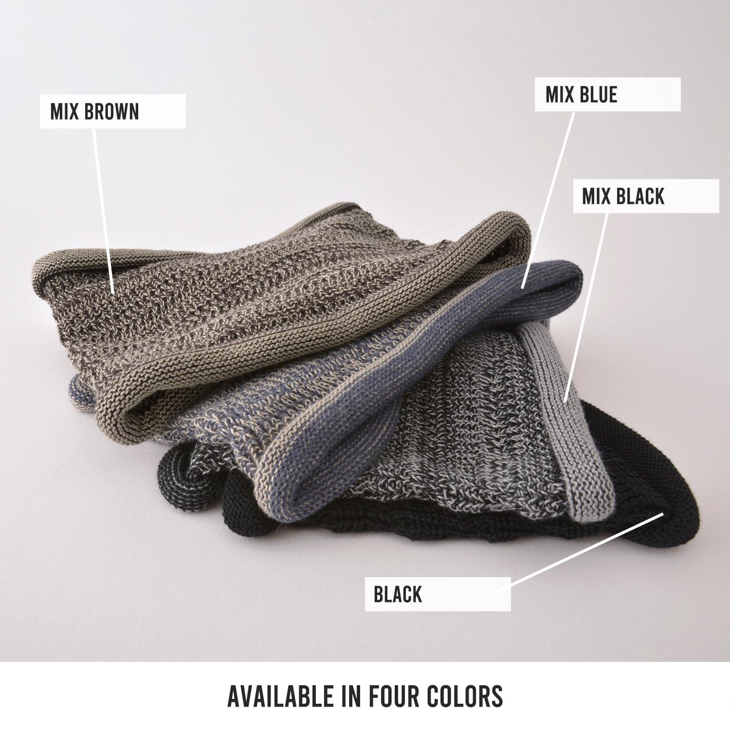 CHARM CHARM Knit Headband Boho Bandeau Japanese-style - Hair Wraps For Women and Men Turban Hair Band Cotton-blend Deodorizing Black