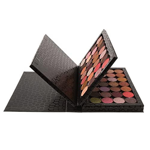Allwon Allwon 4-Layer Book Shaped Magnetic Palette Large Empty Makeup Palette Storage Box for Eyeshadow Lipstick Blush Powder (Black)