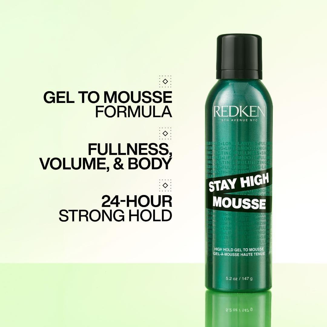 Redken Redken Stay High Volumizing Mousse For Fine Hair, High Hold Gel to Mousse