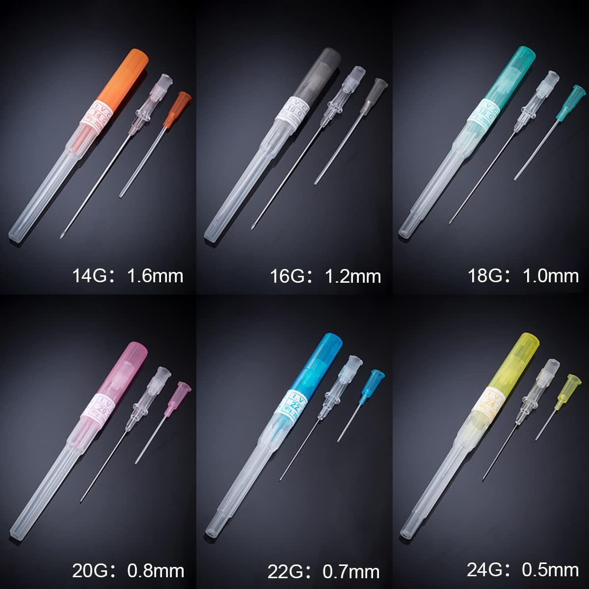 RUIFAR 30Pcs Piercing Needles Ear Catheter Piercing Needles Tattoo Needles IV Catheter Piercing & Tattoo Supplies, Hollow Needle Piercing Kit (20G(0.8mm))