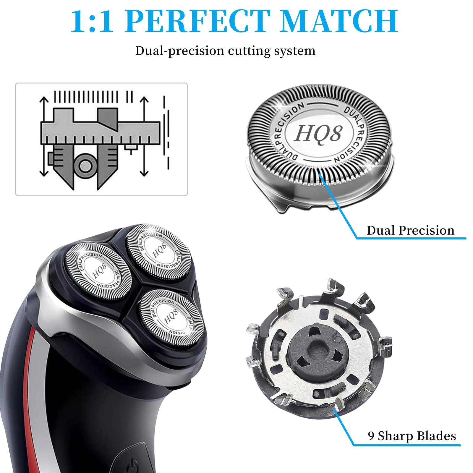 Midnt HQ8 Replacement Heads for Philips Norelco Aquatec Shavers PT720 PT730 AT810 AT815 AT830 AT880,HQ8 Blades,6pcs.