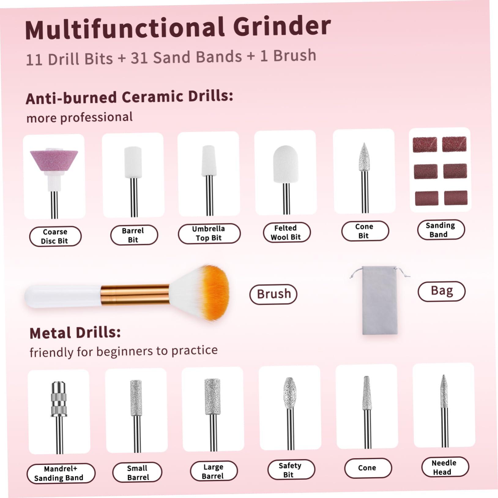 Beavorty Beavorty Professional Nail Tools Set Electric Nail Drill Machine 5 Speeds for Women