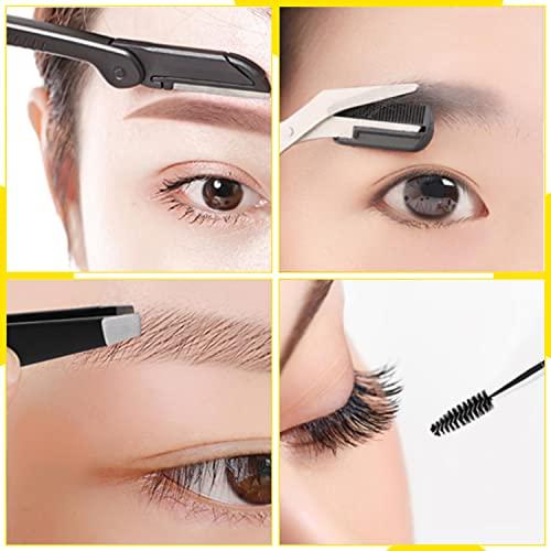 ONEUPIN 8 In 1 Eyebrow Grooming Kit, Multipurpose Exfoliating Dermaplaning Tool, Male And Female Facial Razor Facial Trimming Razor Eyebrow Brush Scissors Tweezers Tool