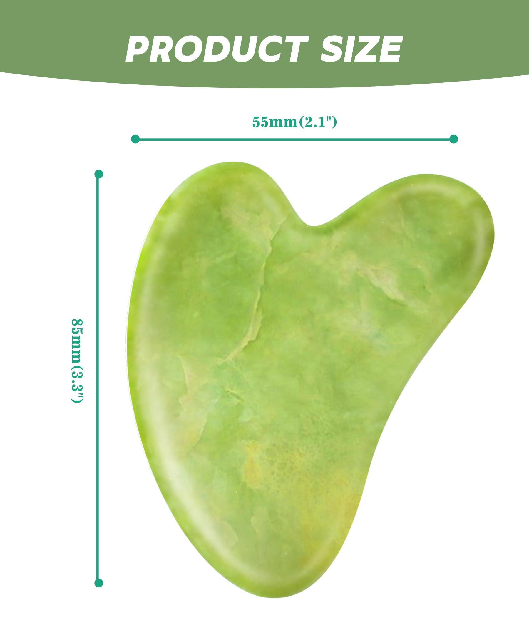 Boncun Jade Gua Sha Facial Tools Guasha Tool for Face Massager Stones Gua Sha Stone Skincare Tools Facial Massager Tool Body Face Massage Tools Sculpting (Green)