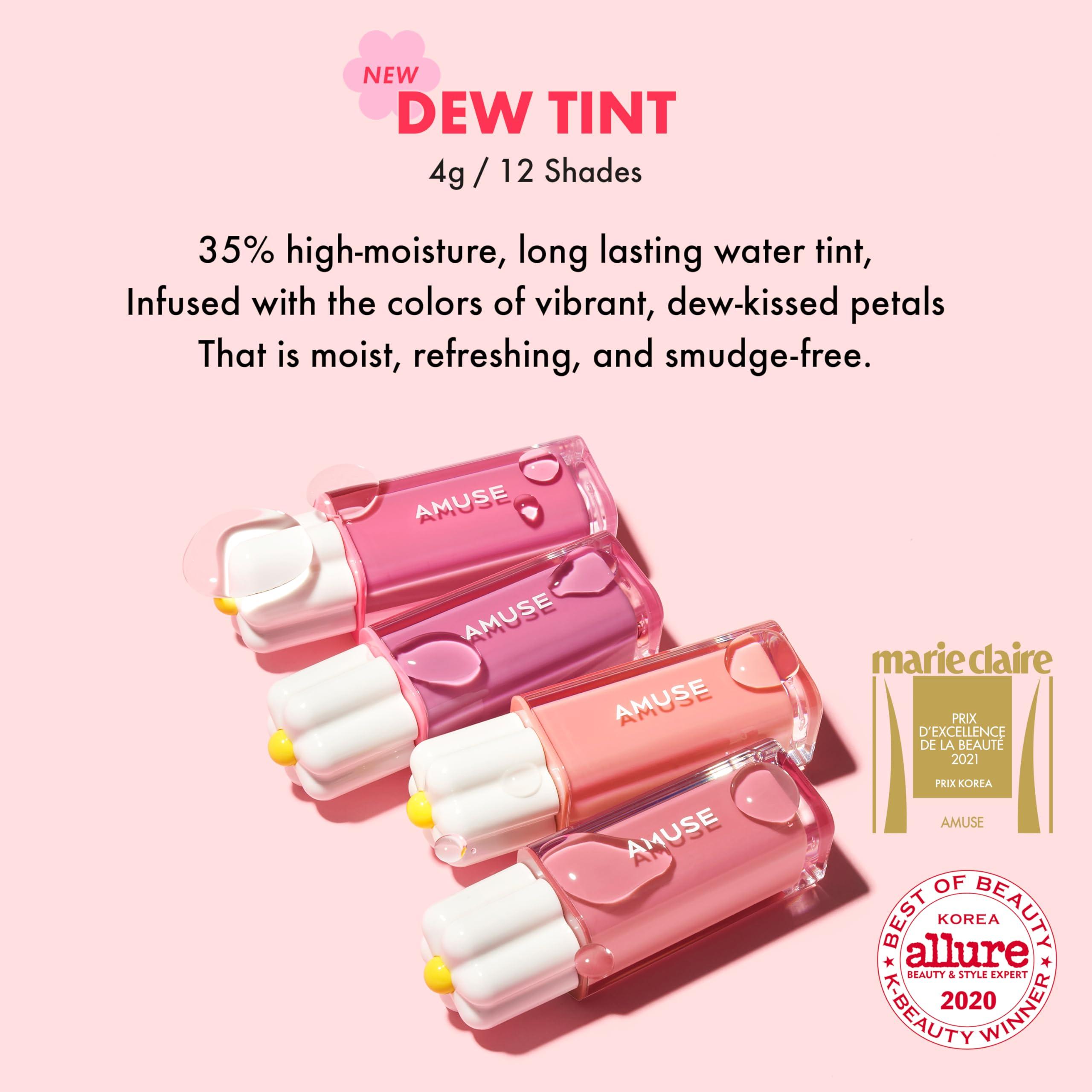 Amuse Amuse SEOUL Daisy Flower Dew Tint 08 AMETHYST | 35% High-moisture Water Tint, Long-lasting, Vitamin E Acetate, Moisturizing, No Peel Off, Lip Treatment, Non Sticky, Korean Lip Tint for Dry Lips