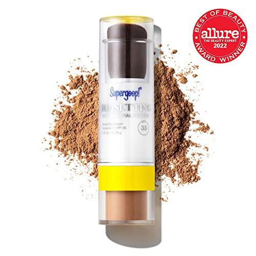 Supergoop! Supergoop! (Re)setting 100% Mineral Powder, Deep - 0.15 oz - Makeup Setting Powder + Broad Spectrum SPF 35 PA+++ Sunscreen - With Ceramides, Olive Glycerides & Coated Silica Spheres